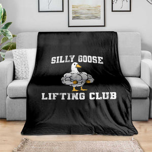 Silly Goose Lifting Club Throw Blanket Funny Gym Meme TS10 Print Your Wear