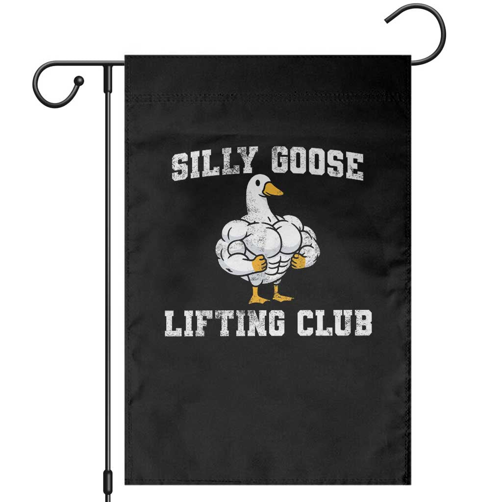 Silly Goose Lifting Club Garden Flag Funny Gym Meme TS10 Black Print Your Wear