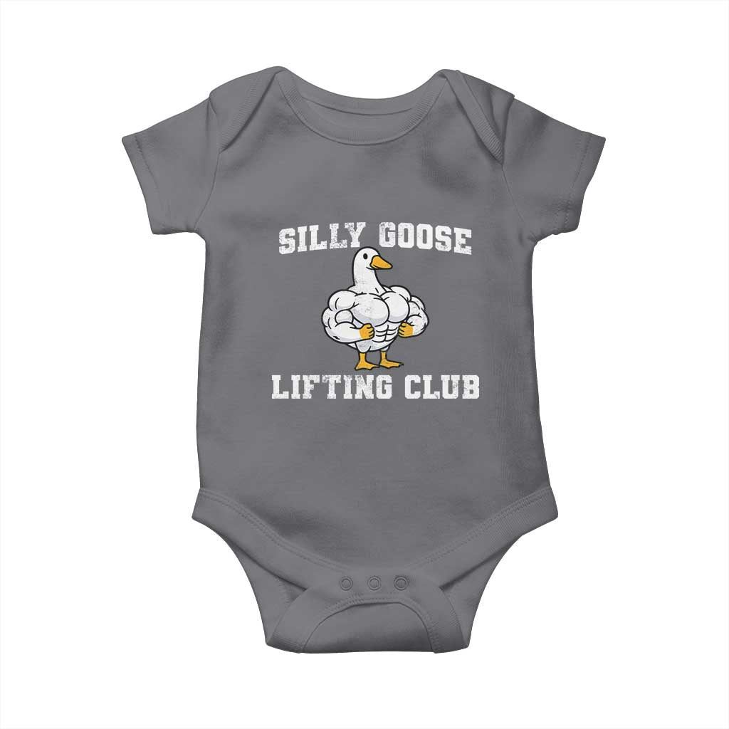 Silly Goose Lifting Club Baby Onesie Funny Gym Meme TS10 Charcoal Print Your Wear