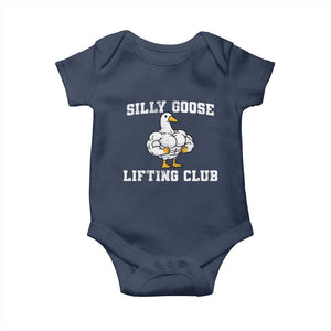 Silly Goose Lifting Club Baby Onesie Funny Gym Meme TS10 Navy Print Your Wear