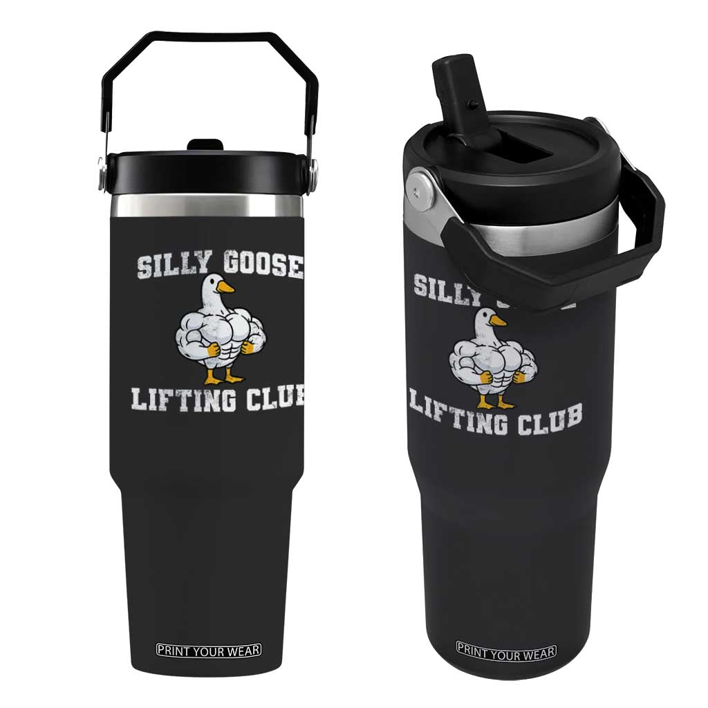 Silly Goose Lifting Club Flip Straw Tumbler Funny Gym Meme TS10 One Size: 30 oz Black Print Your Wear