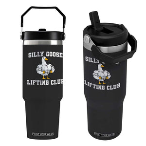 Silly Goose Lifting Club Flip Straw Tumbler Funny Gym Meme TS10 One Size: 30 oz Black Print Your Wear