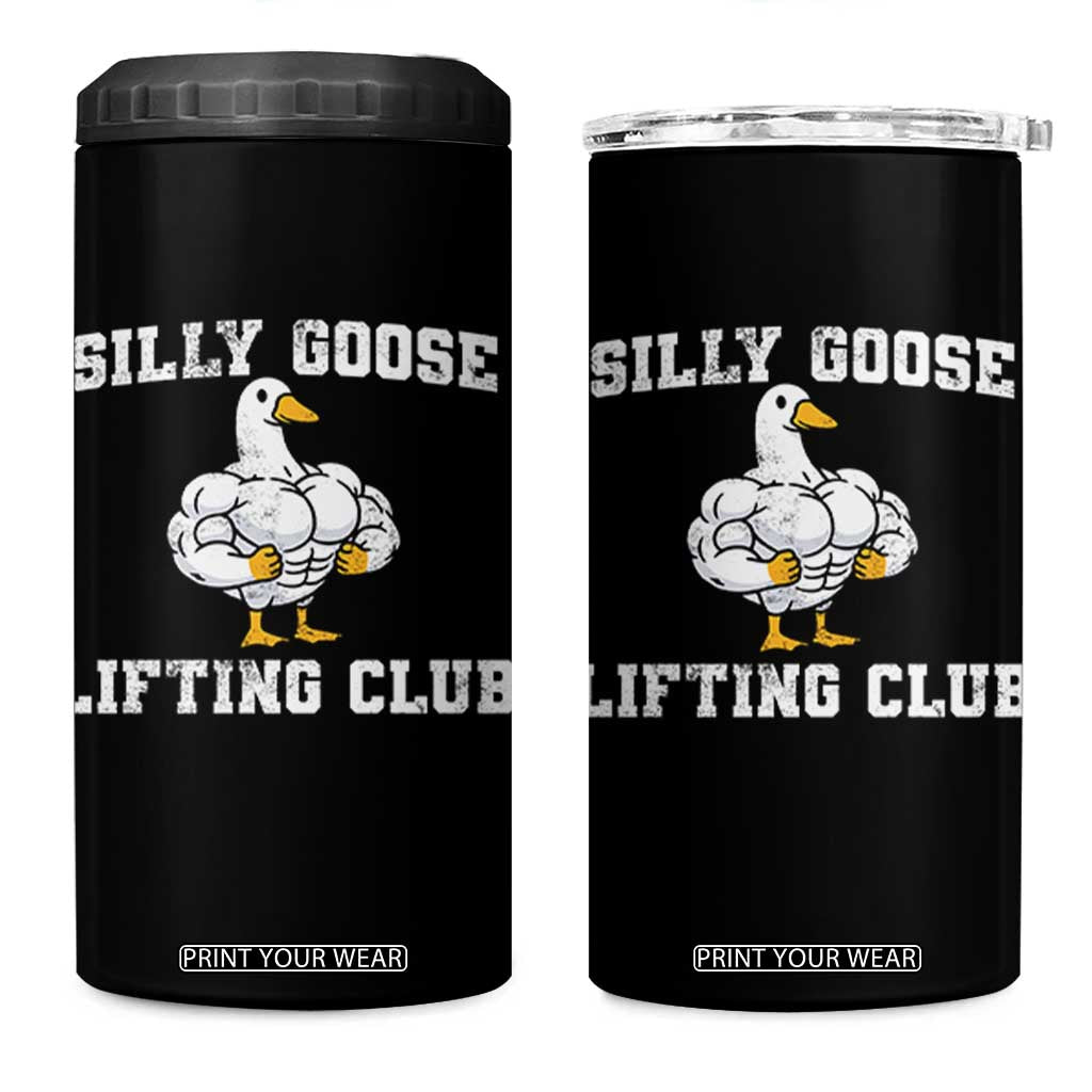 Silly Goose Lifting Club 4 in 1 Can Cooler Tumbler Funny Gym Meme TS10 One Size: 16 oz Black Print Your Wear