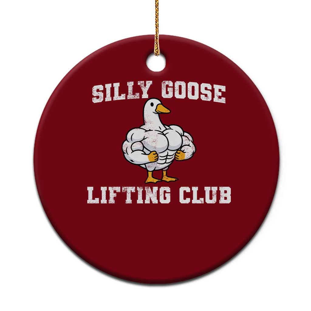 Silly Goose Lifting Club Ceramic Ornament Funny Gym Meme TS10 1pc Red Print Your Wear