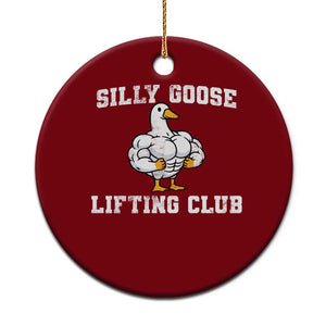 Silly Goose Lifting Club Ceramic Ornament Funny Gym Meme TS10 1pc Red Print Your Wear