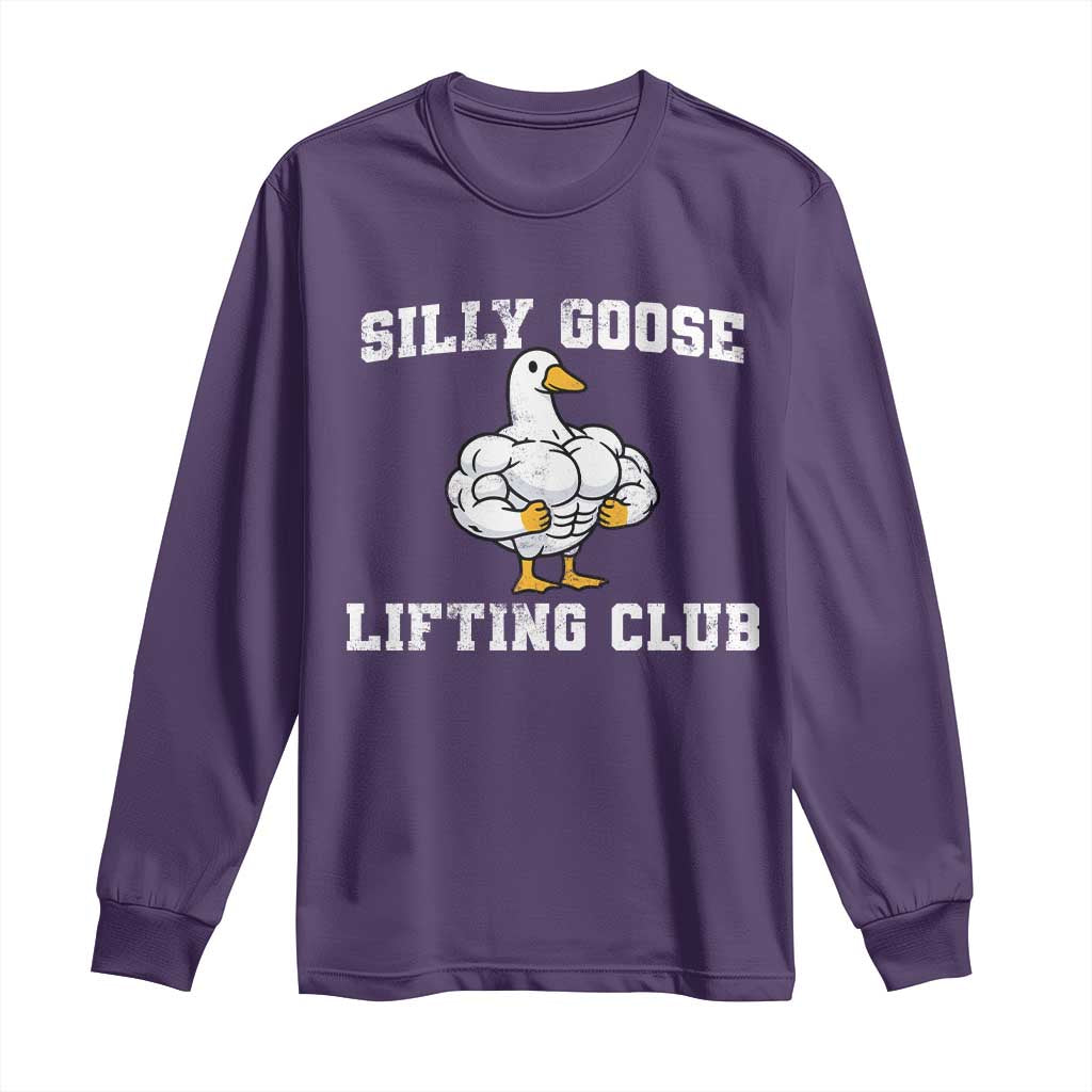 Silly Goose Lifting Club Long Sleeve Shirt Funny Gym Meme TS10 Purple Print Your Wear