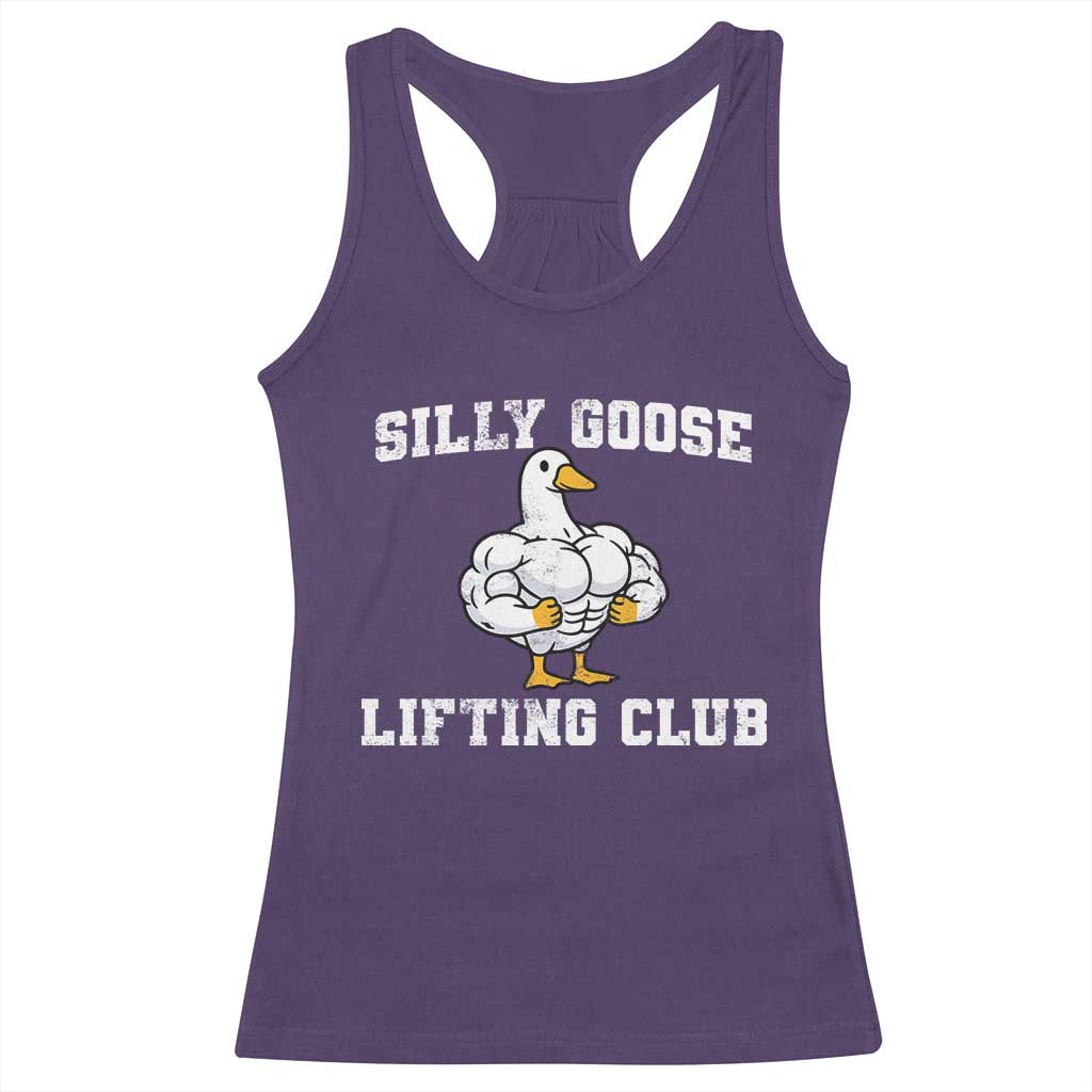 Silly Goose Lifting Club Racerback Tank Top Funny Gym Meme TS10 Purple Print Your Wear