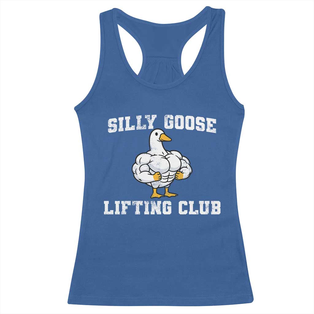 Silly Goose Lifting Club Racerback Tank Top Funny Gym Meme TS10 Royal Blue Print Your Wear