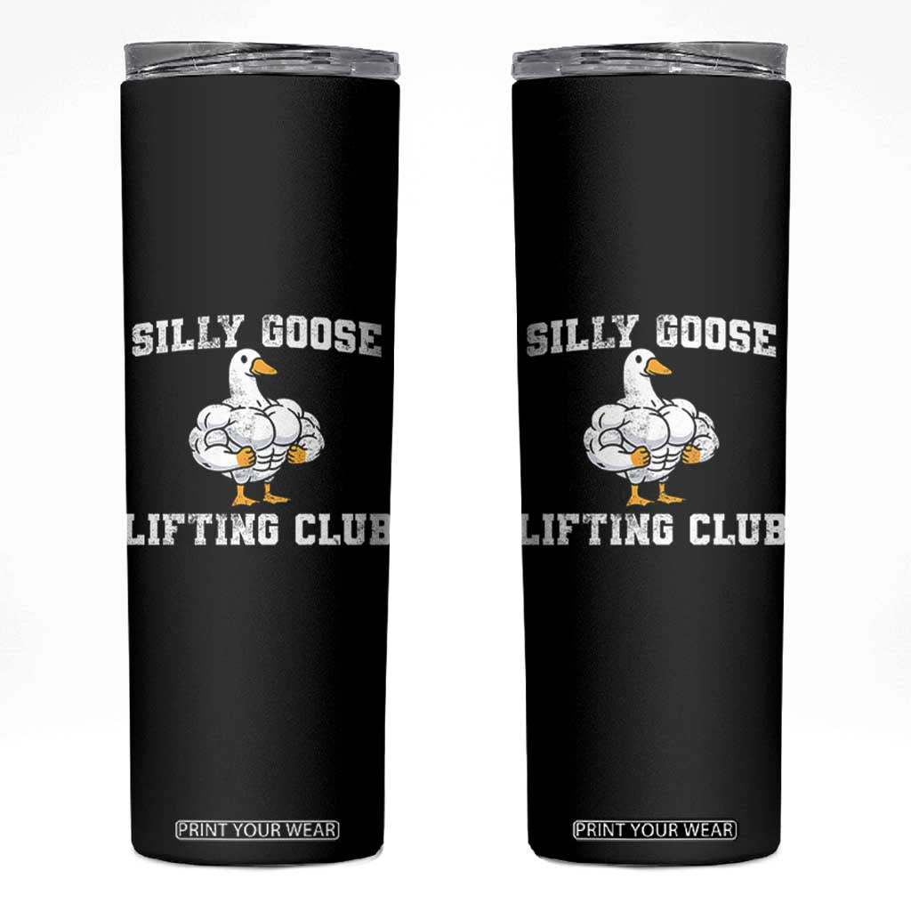 Silly Goose Lifting Club Skinny Tumbler Funny Gym Meme TS10 Black Print Your Wear