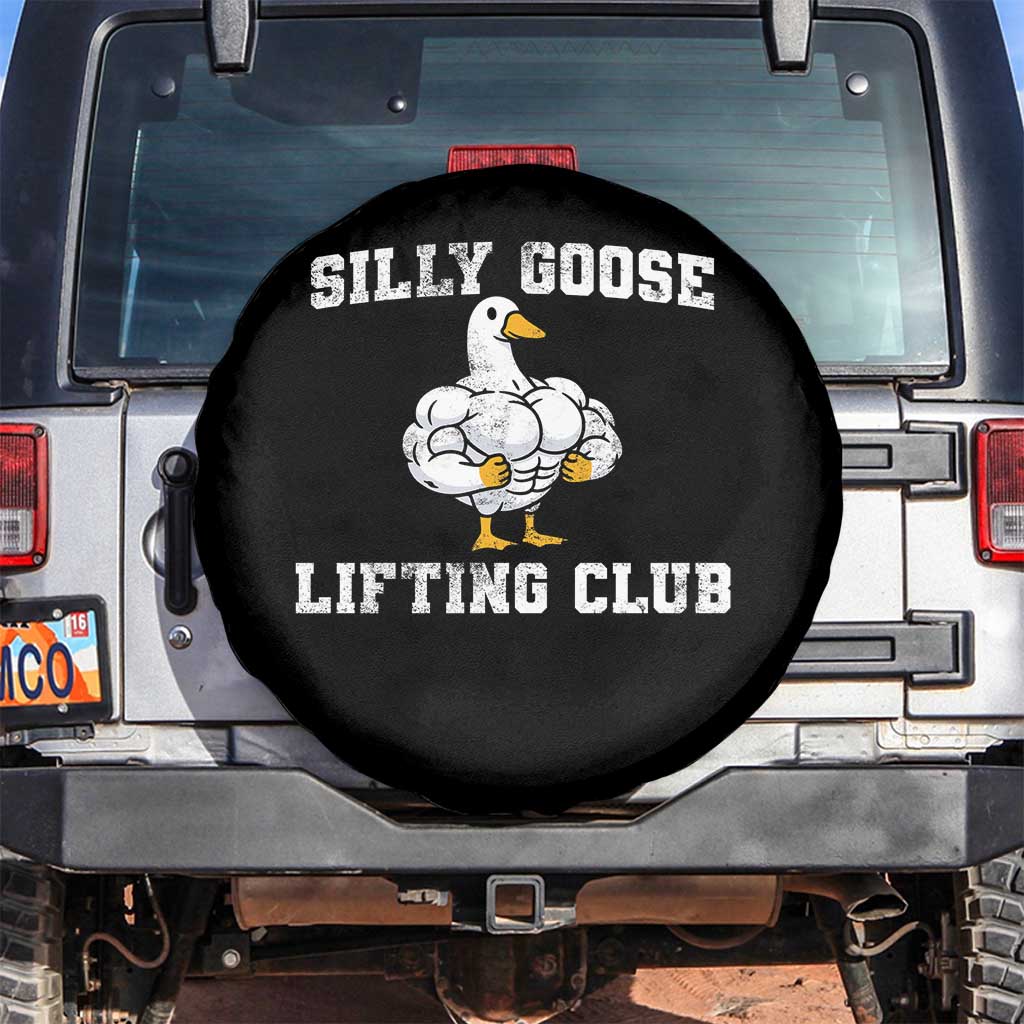Silly Goose Lifting Club Spare Tire Cover Funny Gym Meme TS10 No hole Black Print Your Wear