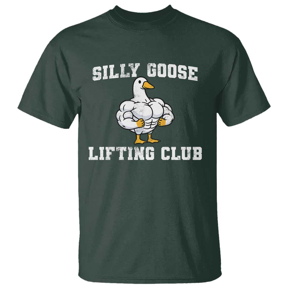 Silly Goose Lifting Club T Shirt Funny Gym Meme TS10 Dark Forest Green Print Your Wear