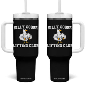 Silly Goose Lifting Club Tumbler With Handle Funny Gym Meme TS10 One Size: 40 oz Black Print Your Wear