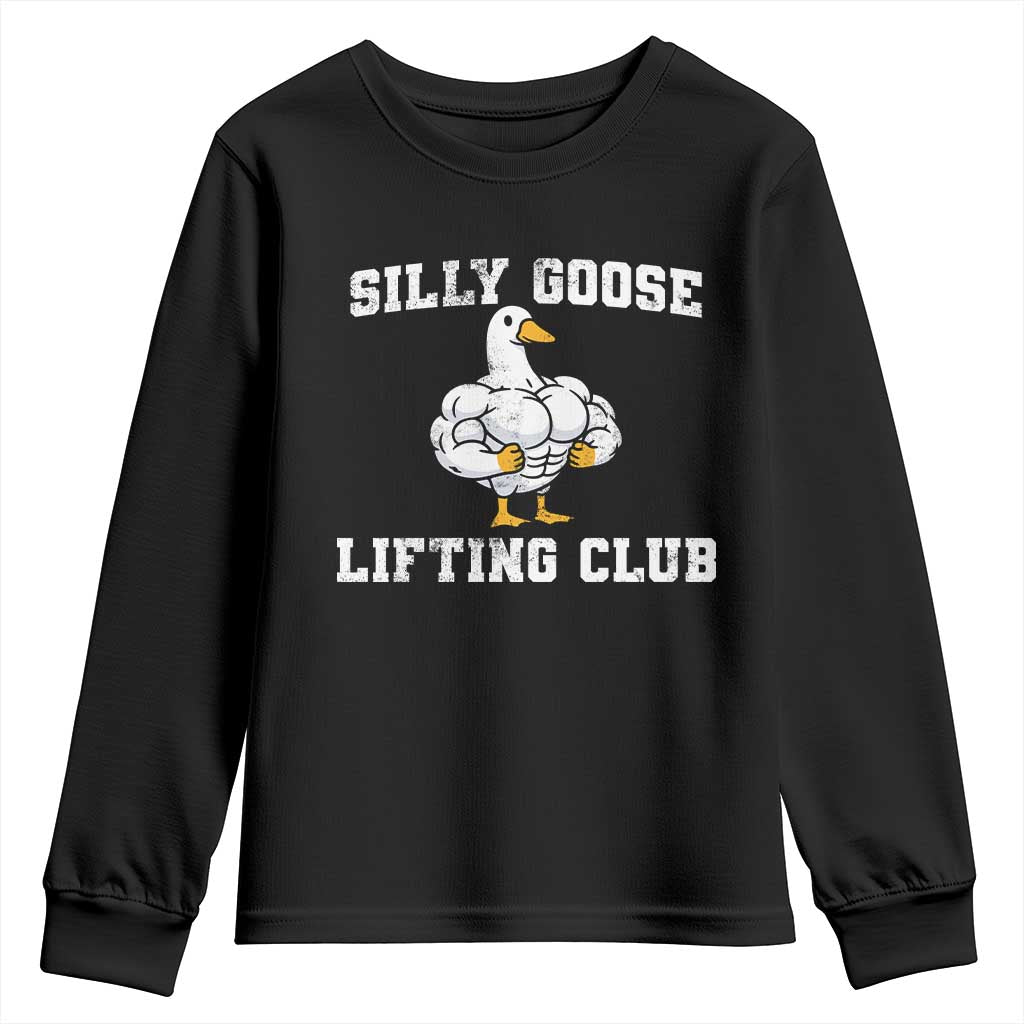 Silly Goose Lifting Club Youth Sweatshirt Funny Gym Meme TS10 Black Print Your Wear