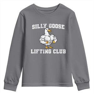 Silly Goose Lifting Club Youth Sweatshirt Funny Gym Meme TS10 Charcoal Print Your Wear
