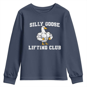 Silly Goose Lifting Club Youth Sweatshirt Funny Gym Meme TS10 Navy Print Your Wear