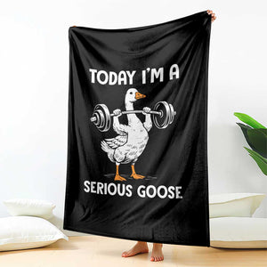 Funny Goose Weight Lifting Throw Blanket Today Im A Serious Goose Weightlifter Gym Workout TS10 Print Your Wear