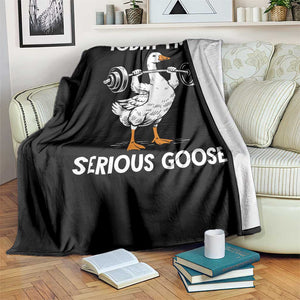 Funny Goose Weight Lifting Throw Blanket Today Im A Serious Goose Weightlifter Gym Workout TS10 Print Your Wear