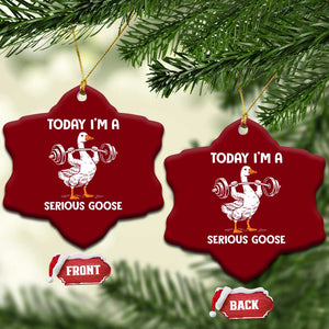 Funny Goose Weight Lifting Ceramic Ornament Today Im A Serious Goose Weightlifter Gym Workout TS10 Print Your Wear