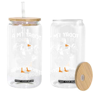 Funny Goose Weight Lifting Glass Can Today Im A Serious Goose Weightlifter Gym Workout TS10 Print Your Wear