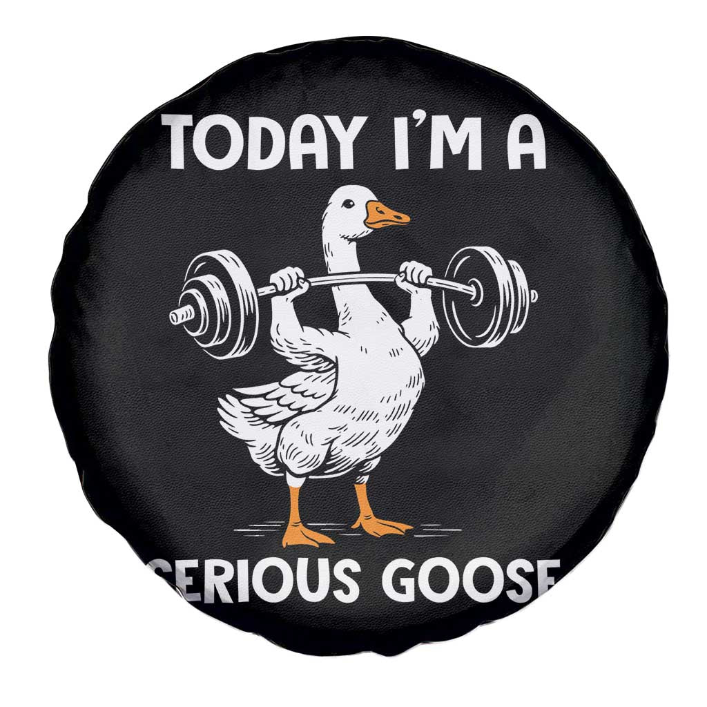 Funny Goose Weight Lifting Spare Tire Cover Today Im A Serious Goose Weightlifter Gym Workout TS10 Print Your Wear