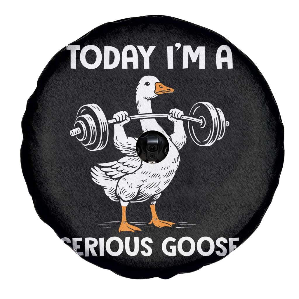 Funny Goose Weight Lifting Spare Tire Cover Today Im A Serious Goose Weightlifter Gym Workout TS10 Print Your Wear