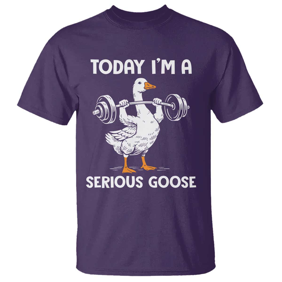 Funny Goose Weight Lifting T Shirt Today Im A Serious Goose Weightlifter Gym Workout TS10 Purple Print Your Wear