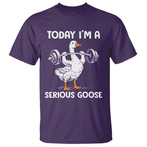Funny Goose Weight Lifting T Shirt Today Im A Serious Goose Weightlifter Gym Workout TS10 Purple Print Your Wear
