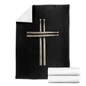 Christian Drummer Throw Blanket Drumstick Cross Rock Music Lover Gift TS10 Black Print Your Wear