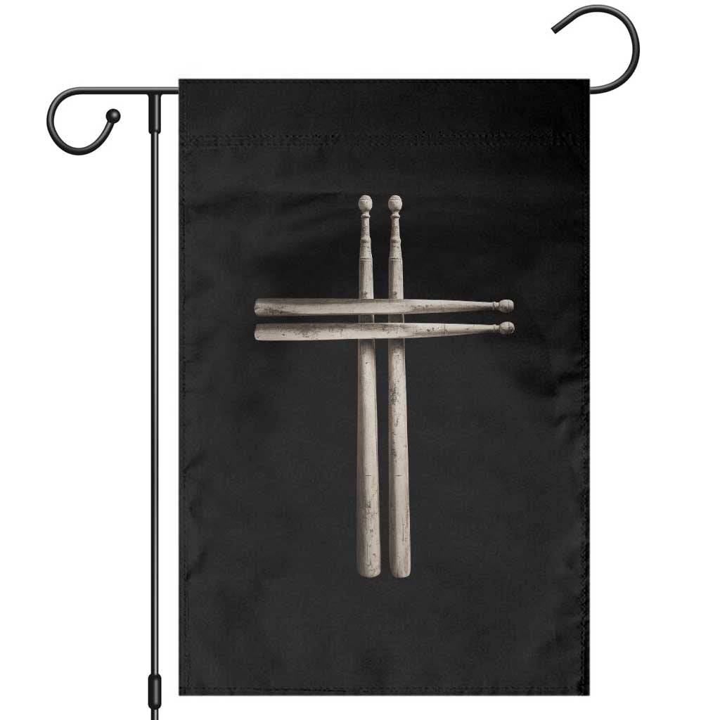 Christian Drummer Garden Flag Drumstick Cross Rock Music Lover Gift TS10 Black Print Your Wear
