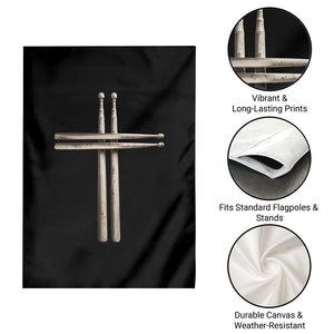 Christian Drummer Garden Flag Drumstick Cross Rock Music Lover Gift TS10 Print Your Wear