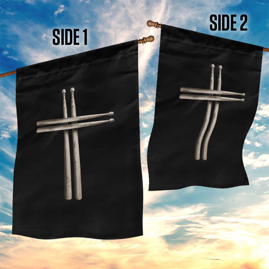 Christian Drummer Garden Flag Drumstick Cross Rock Music Lover Gift TS10 Print Your Wear