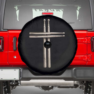 Christian Drummer Spare Tire Cover Drumstick Cross Rock Music Lover Gift TS10 Black Print Your Wear