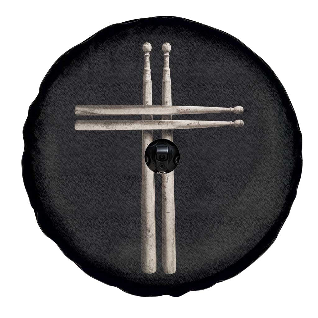 Christian Drummer Spare Tire Cover Drumstick Cross Rock Music Lover Gift TS10 Print Your Wear