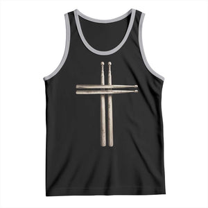 Christian Drummer Tank Top Drumstick Cross Rock Music Lover Gift TS10 Black Athletic Heather Print Your Wear