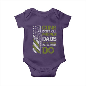 Funny Girl Dad Baby Onesie Guns Dont Kill People Dads with Pretty Daughters Do US Flag TS10 Purple Print Your Wear