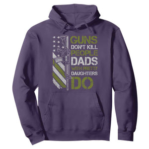 Funny Girl Dad Hoodie Guns Dont Kill People Dads with Pretty Daughters Do US Flag - Print Your Wear