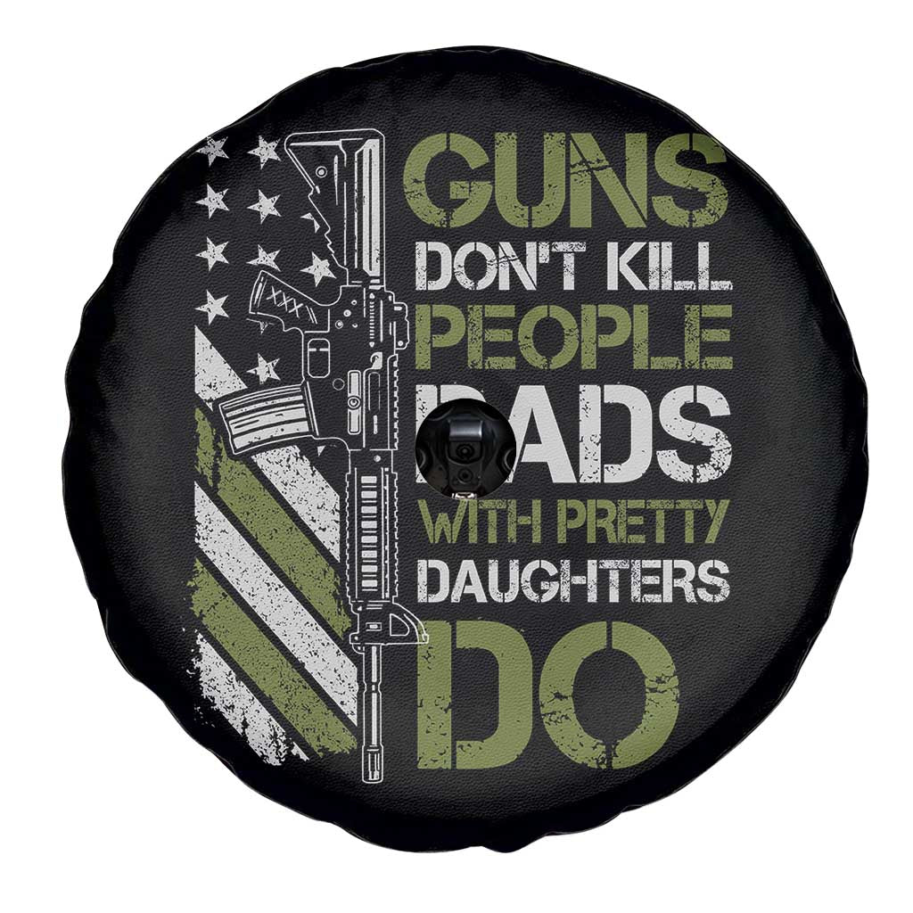 Funny Girl Dad Spare Tire Cover Guns Dont Kill People Dads with Pretty Daughters Do US Flag TS10 Print Your Wear