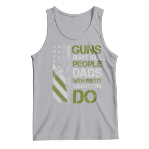 Funny Girl Dad Tank Top Guns Dont Kill People Dads with Pretty Daughters Do US Flag TS10 Athletic Heather Print Your Wear