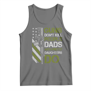 Funny Girl Dad Tank Top Guns Dont Kill People Dads with Pretty Daughters Do US Flag TS10 Black Heather Print Your Wear