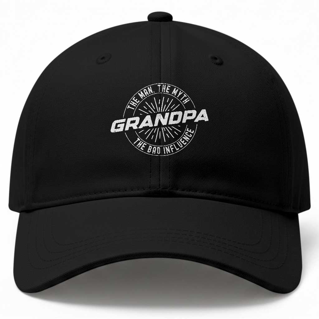 Funny Grandpa Baseball Cap Man Myth Bad Influence Funny Fathers Day TS10 Print Your Wear