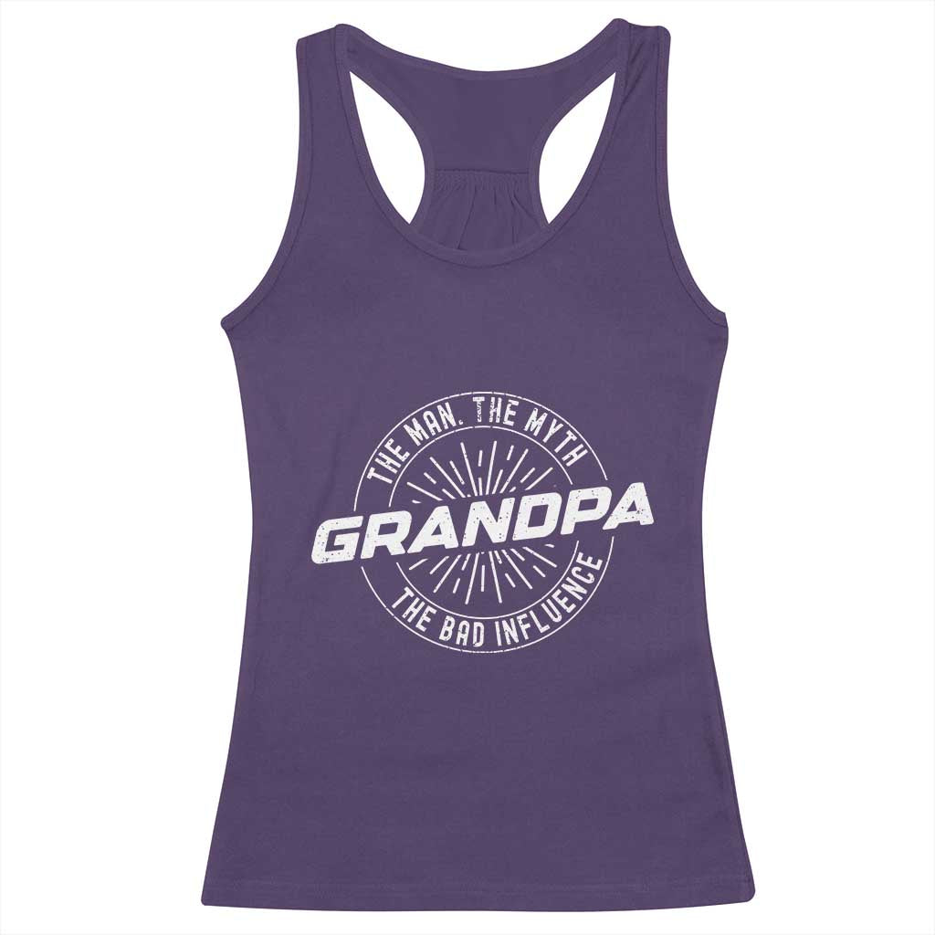 Funny Grandpa Racerback Tank Top Man Myth Bad Influence Funny Fathers Day TS10 Purple Print Your Wear