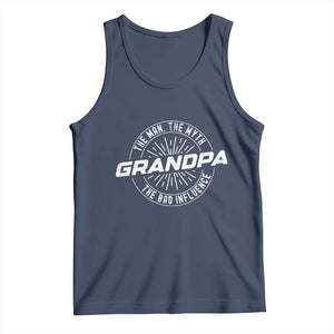 Funny Grandpa Tank Top Man Myth Bad Influence Funny Fathers Day TS10 Navy Print Your Wear