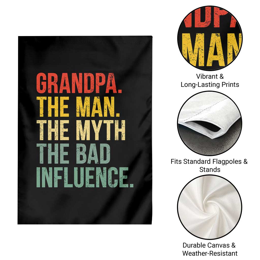 Funny Grandpa Garden Flag Retro Man Myth Bad Influence Best Funny Fathers Day TS10 Print Your Wear