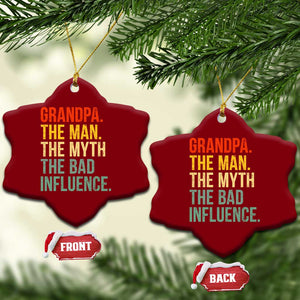 Funny Grandpa Ceramic Ornament Retro Man Myth Bad Influence Best Funny Fathers Day TS10 Print Your Wear