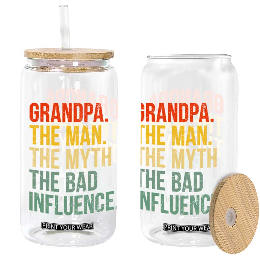 Funny Grandpa Glass Can Retro Man Myth Bad Influence Best Funny Fathers Day TS10 Print Your Wear