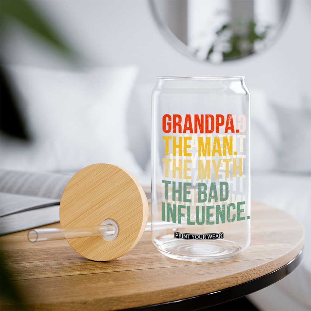 Funny Grandpa Glass Can Retro Man Myth Bad Influence Best Funny Fathers Day TS10 Print Your Wear