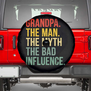 Funny Grandpa Spare Tire Cover Retro Man Myth Bad Influence Best Funny Fathers Day TS10 Black Print Your Wear
