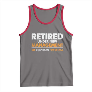 Funny Retirement Tank Top Retired Under New Management See Grandkids For Details TS10 Deep Heather Red Print Your Wear
