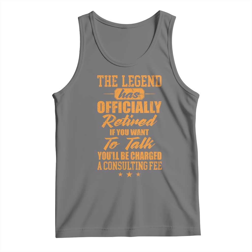 The Legend Has Retired Tank Top Funny Retirement Party Gag Gift TS10 Black Heather Print Your Wear