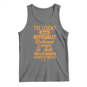 The Legend Has Retired Tank Top Funny Retirement Party Gag Gift TS10 Black Heather Print Your Wear